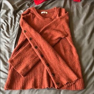 Madewell ORANGE button up sleeve pullover